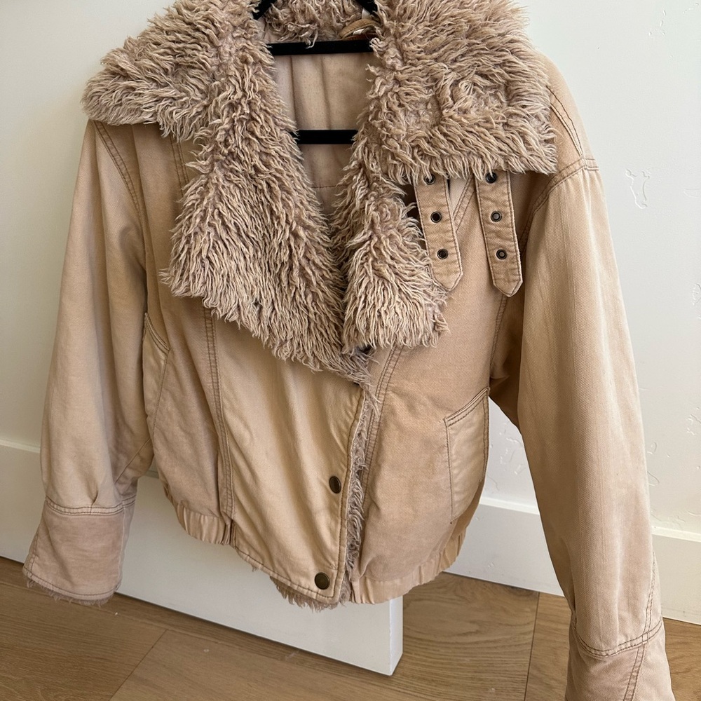 Women's Tan Shearling Jacket